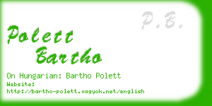polett bartho business card